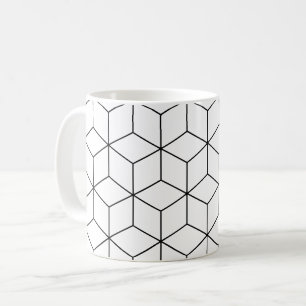 Mug Motif d'illusion optique rétro de Cube noir blanc