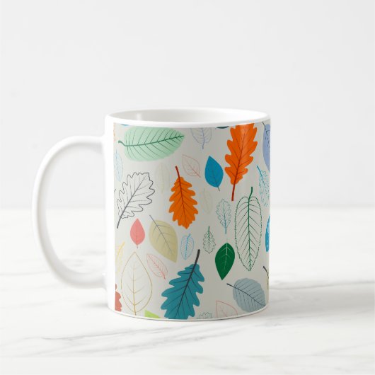 Mug Motif d'illustration Feuilles d'automne vintage (Gauche)