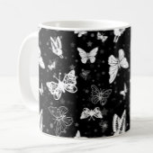 Mug Motif d'illustration noir blanc papillon
