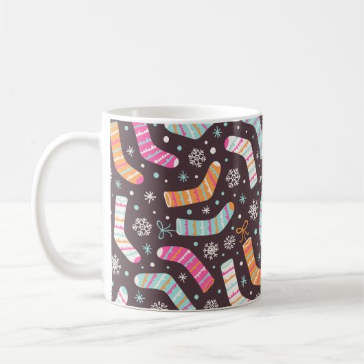 Mug Motif d'illustration sans couture avec chaussettes (Gauche)
