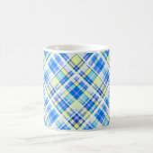 Mug Motif d'impression à damiers jaune et bleu clair (Centre)