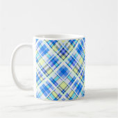 Mug Motif d'impression à damiers jaune et bleu clair (Gauche)