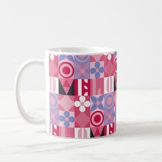 Mug motif d'impression géométrique rétro (Gauche)