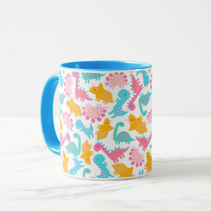 Mug Motif Dinosaur rose et Turquoise