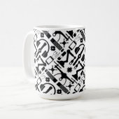 Mug Motif d'objets technologiques noirs et blancs mode (Devant gauche)