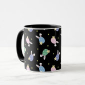Mug Motif d'oeufs de Pâques noir et pastel (Devant gauche)