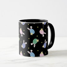 Mug Motif d'oeufs de Pâques noir et pastel