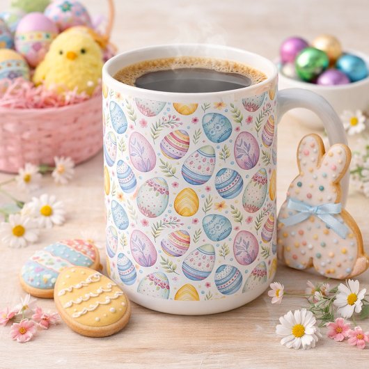 Mug Motif d'oeufs de Pâques pastel