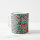 Mug Motif d'oignon ethnique chic en Maroon, Turquoise  (Devant gauche)