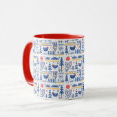 Mug Motif d'oiseau d'hiver d'art populaire (Devant gauche)