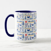 Mug Motif d'oiseau d'hiver d'art populaire (Gauche)