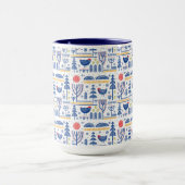 Mug Motif d'oiseau d'hiver d'art populaire (Centre)