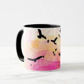 Mug motif d'oiseaux colorés Abstraits (Devant gauche)