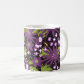 Mug Motif d'oiseaux de la Jungle Vert pourpre Tropical (Devant droit)