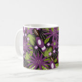 Mug Motif d'oiseaux de la Jungle Vert pourpre Tropical (Devant gauche)