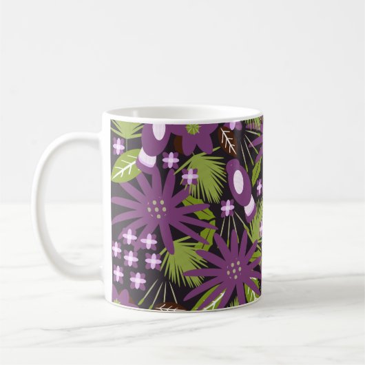 Mug Motif d'oiseaux de la Jungle Vert pourpre Tropical (Gauche)