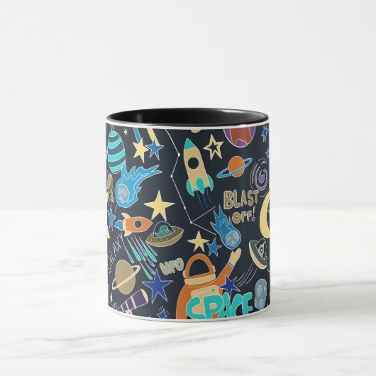 Mug Motif Doodle de l'espace extra-atmosphérique (Centre)