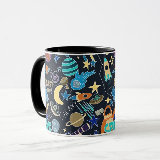 Mug Motif Doodle de l'espace extra-atmosphérique (Devant gauche)
