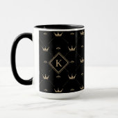Mug Motif doré moderne Monogramme initial Noir (Gauche)