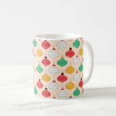Mug Motif d'ornements de Noël rétro (Devant droit)