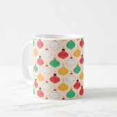Mug Motif d'ornements de Noël rétro (Devant gauche)