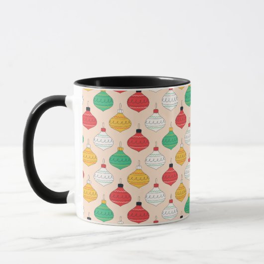 Mug Motif d'ornements de Noël rétro (Gauche)