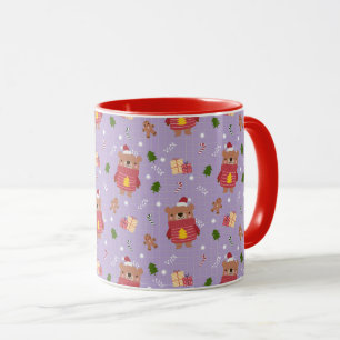 Mug Motif d'ours de Noël mignon Hiver de vacances co