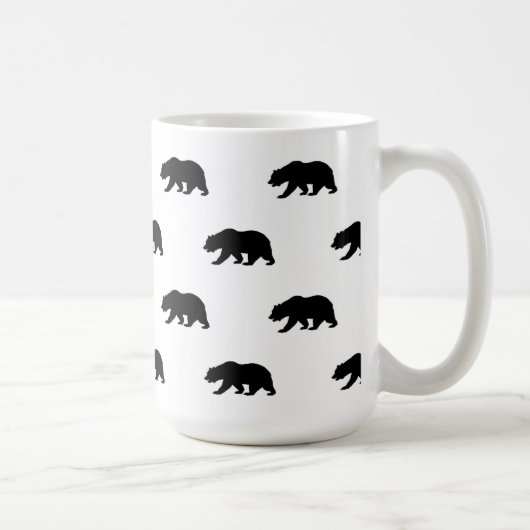 Mug Motif d'ours grizzli blanc et noir (Droite)