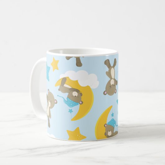 Mug Motif D'Ours, Mignonnes Ours, Nounours, Étoiles (Devant gauche)