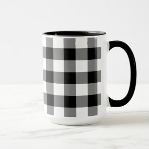 Mug Motif du chèque de bison noir et blanc