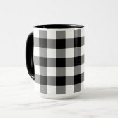 Mug Motif du chèque de bison noir et blanc (Devant gauche)