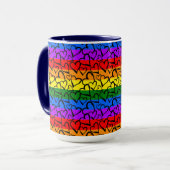 Mug Motif du coeur arc-en-ciel (Devant gauche)