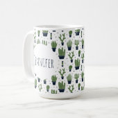 Mug Motif du désert de cactus foncé rustique (Devant gauche)