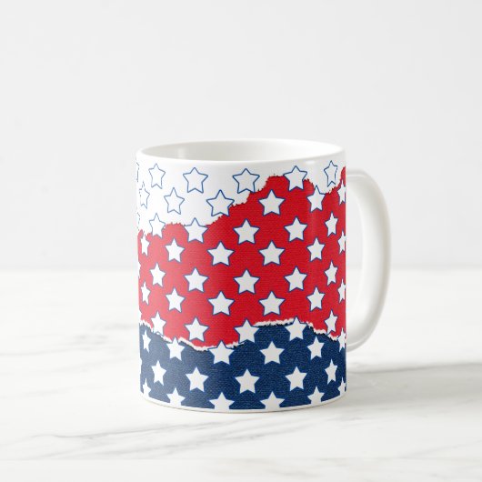 Mug Motif du drapeau américain Red White & Blue Stars (Devant droit)