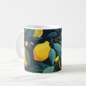 Mug Motif du jardin de citron. Agrumes tropicaux jaune (Devant gauche)