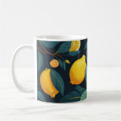 Mug Motif du jardin de citron. Agrumes tropicaux jaune (Gauche)