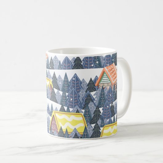 Mug Motif du village de Noël enneigé (Devant droit)