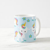 Mug Motif D'Unicornes, De Mignons Unicornes, Fleurs (Devant droit)