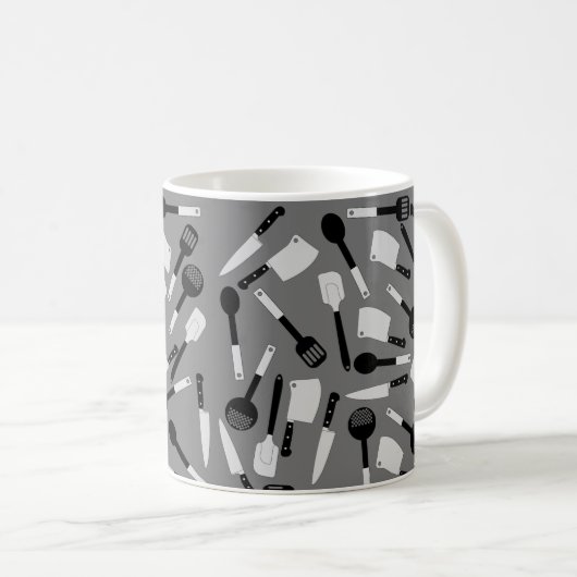 Mug Motif d'ustensiles de cuisine (Devant droit)