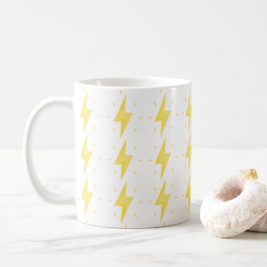 Mug Motif éclair jaune gras (Avec donut)