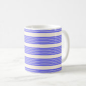 Mug Motif électrique bleu et beige cinq bandes (Devant droit)