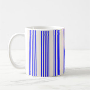 Mug Motif électrique bleu et beige cinq bandes