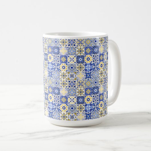 Mug Motif élégant d'Azulejo portugais bleu et blanc (Devant droit)