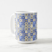 Mug Motif élégant d'Azulejo portugais bleu et blanc (Devant gauche)
