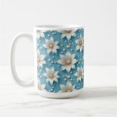 Mug Motif Élégant de Fleur Blanche avec Perles (Gauche)