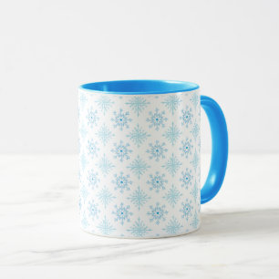 Mug Motif élégant de flocon de neige bleu d'hiver