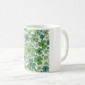 Mug Motif élégant trèfle trèfle bleu et vert Cof (Devant droit)