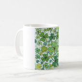 Mug Motif élégant trèfle trèfle bleu et vert Cof (Devant gauche)