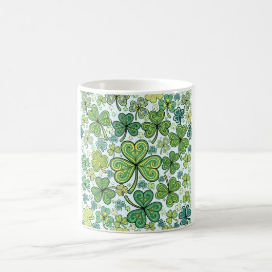 Mug Motif élégant trèfle trèfle bleu et vert Cof (Centre)