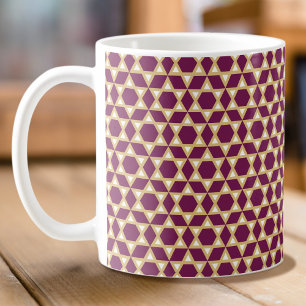 Mug Motif élégant violet, blanc et Gold Star